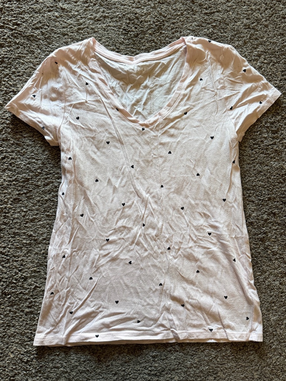 GAP Baby Pink & Black Heart T Shirt